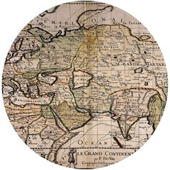 Tartaria Empire Vintage Map Uv Print Round Tile Coaster by Grandong