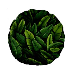 Green Leaves Standard 15  Premium Round Cushions by goljakoff