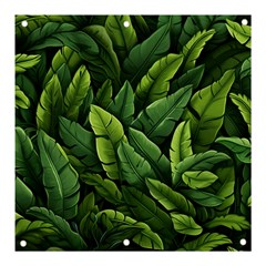 Green Leaves Banner And Sign 3  X 3  by goljakoff