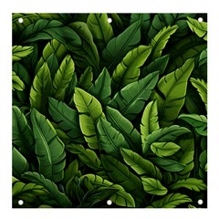 Green Leaves Banner And Sign 4  X 4  by goljakoff