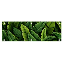 Green Leaves Banner And Sign 6  X 2  by goljakoff