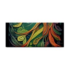 Outdoors Night Setting Scene Forest Woods Light Moonlight Nature Wilderness Leaves Branches Abstract Hand Towel by Grandong