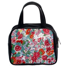 Flower Bloom Blossom Botanical Color Colorful Colour Element Digital Floral Floral Pattern Classic Handbag (two Sides) by Maspions
