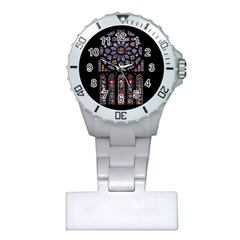 Chartres Cathedral Notre Dame De Paris Stained Glass Plastic Nurses Watch by Maspions