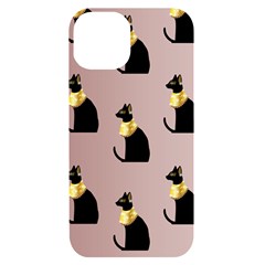 Cat Egyptian Ancient Statue Egypt Culture Animals Iphone 14 Black Uv Print Case by Maspions