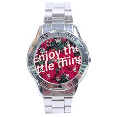 Indulge In Life s Small Pleasures  Stainless Steel Analogue Watch by dflcprintsclothing
