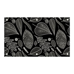 Leaves Flora Black White Nature Banner And Sign 5  X 3  by Maspions