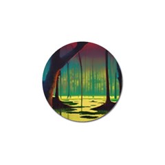 Nature Swamp Water Sunset Spooky Night Reflections Bayou Lake Golf Ball Marker (10 Pack) by Posterlux