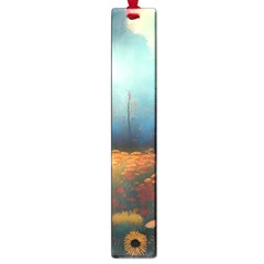 Wildflowers Field Outdoors Clouds Trees Cover Art Storm Mysterious Dream Landscape Large Book Marks by Posterlux
