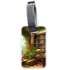 Room Interior Library Books Bookshelves Reading Literature Study Fiction Old Manor Book Nook Reading Luggage Tag (two Sides) by Posterlux