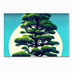 Pine Moon Tree Landscape Nature Scene Stars Setting Night Midnight Full Moon Postcards 5  x 7  (Pkg of 10) Front