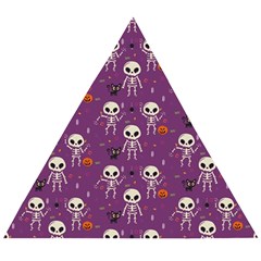 Skull Halloween Pattern Wooden Puzzle Triangle by Maspions