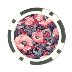 Vintage Floral Poppies Poker Chip Card Guard by Grandong