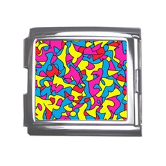 Colorful-graffiti-pattern-blue-background Mega Link Italian Charm (18mm) by designsbymallika