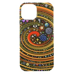 Swirl Vortex Emoji Cyclone Motion Art Iphone 15 Black Uv Print Pc Hardshell Case by Paksenen