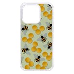 Bees Pattern Honey Bee Bug Honeycomb Honey Beehive iPhone 14 Pro TPU UV Print Case Front
