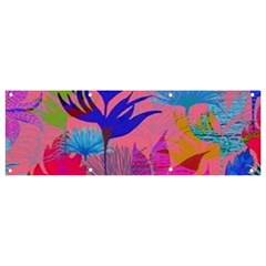 Pink And Blue Floral Banner And Sign 9  X 3  by Sparkle