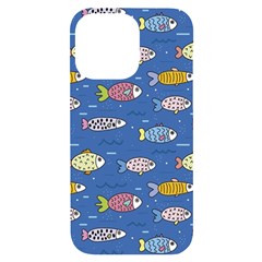 Sea Fish Blue Submarine Animals Patteen Iphone 14 Pro Max Black Uv Print Case by Maspions