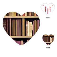 Books Bookshelves Office Fantasy Background Artwork Book Cover Apothecary Book Nook Literature Libra Playing Cards Single Design (heart) by Posterlux