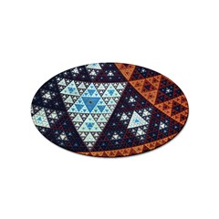 Fractal Triangle Geometric Abstract Pattern Sticker (oval) by Cemarart