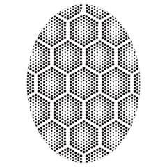 Halftone Tech Hexagons Seamless Pattern Uv Print Acrylic Ornament Oval by Ket1n9