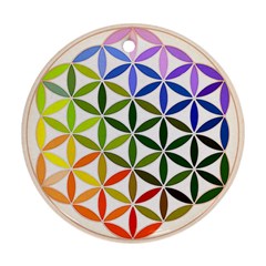 Mandala Rainbow Colorful Round Ornament (two Sides) by Ndabl3x