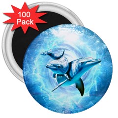 Dolphin Blue Fantasy 3  Magnets (100 Pack) by Loisa77