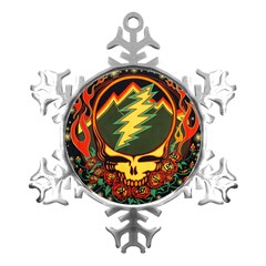 Grateful Dead Scarlet Fire Metal Small Snowflake Ornament by Perong
